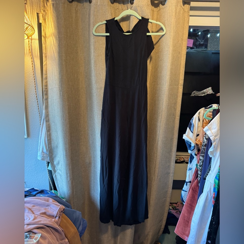 JustFab Elegant Black Maxi Jumpsuit